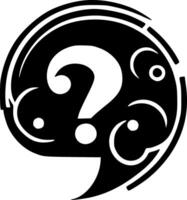 Question - Black and White Isolated Icon - Vector illustration