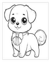 AI generated Dog Coloring page For Kids vector