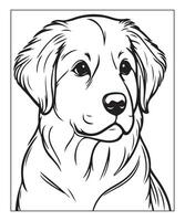 AI generated dog coloring page for kids vector