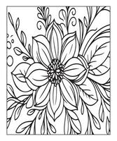 AI generated flower coloring page vector