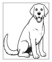 AI generated dog coloring page for kids vector