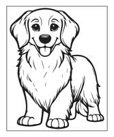 ai generado limpiar vector línea Arte perro colorante página para niños