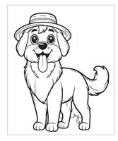 AI generated Dog Coloring page For Kids vector