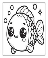 AI generated Fish coloring page for kids vector