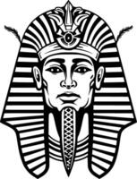 Pharaoh, Black and White Vector illustration