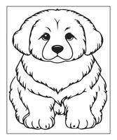 AI generated dog coloring page for kids vector