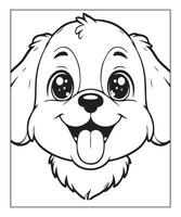 AI generated kids coloring page, dog coloring page illustration vector