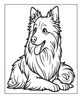 AI generated dog coloring page for kids vector