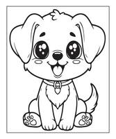 AI generated cute puppy coloring page illustration vector