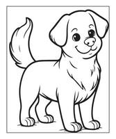 AI generated cute dog coloring page vector