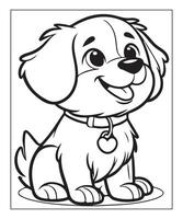 AI generated dog coloring page for kids vector