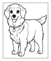 AI generated dog coloring page for kids vector