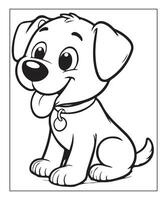 AI generated Dog Coloring page For Kids vector