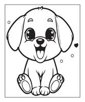 AI generated cute puppy coloring page illustration vector