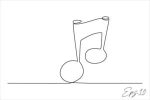 continuous line vector illustration design of music symbols