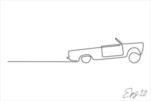 continuous line vector illustration design of classic car