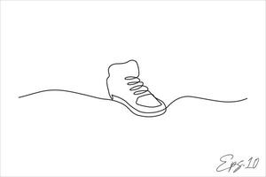 continuous line vector illustration design of shoes