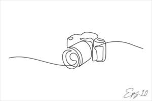 continuous line vector illustration design of digital camera