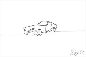 continuous line vector illustration design of sedan car