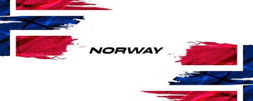 Norway Flag in Brush Paint Style with Halftone Effect. Norway National Flag Background with Grunge Concept vector