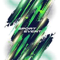 Abstract Blue and Green Brush Texture Background with Halftone and Glowing Light Effects. Sport Background with Grunge Style. Scratch and Texture Elements For Design vector