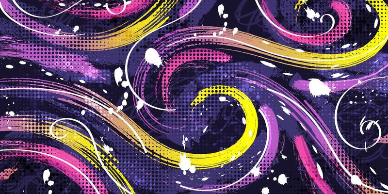 Abstract and Creative Art Background with Brush Texture and Geometric Elements. Creative Design Suitable for Banner or Poster