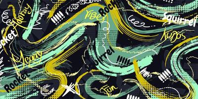 Abstract and Creative Art Background with Brush Texture and Scribble Text in Collage Design Style. Creative Design Suitable for Sports Banner or Poster vector