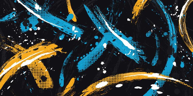 Abstract Grunge Background with Blue and Orange Brush Texture. Creative Design for Sports Banner or Poster