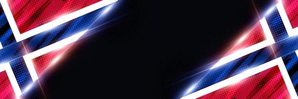 Norway Flag in Brush Paint Style with Halftone and Glowing Light Effects. Norway National Flag Background with Grunge Concept vector