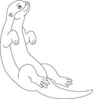 Outline Otter Clipart. Aquatic Animals of the Marine Life vector