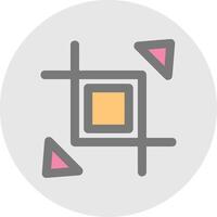 Expand crop resize Line Filled Light Circle Icon vector