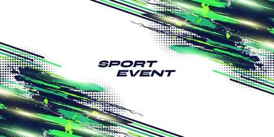 Abstract Blue and Green Brush Texture Background with Halftone and Glowing Light Effects. Sport Background with Grunge Style. Scratch and Texture Elements For Design vector