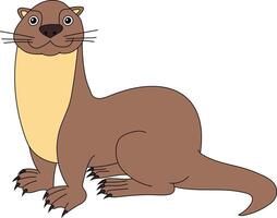 Colorful Otter Clipart. Sea Otter from Aquatic Life vector