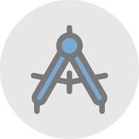 Drawing compass Line Filled Light Circle Icon vector