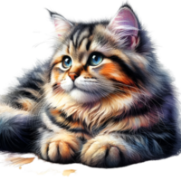 ai généré une mignonne chat est assis seul png