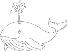 Outline Whale Clipart for Lovers of Ocean Creatures vector