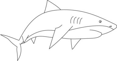 Outline Shark Clipart for Lovers of Sea Animals vector