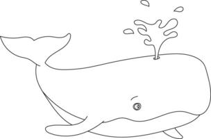 Outline Whale Clipart for Lovers of Ocean Creatures vector