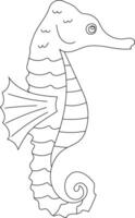 Outline Seahorse Clipart for Lovers of Ocean Creatures vector