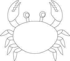 Aquatic Animal. Outline Crab Clipart vector