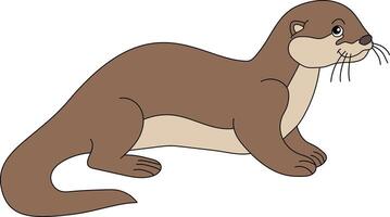 Colorful Otter Clipart. Sea Otter from Aquatic Life vector