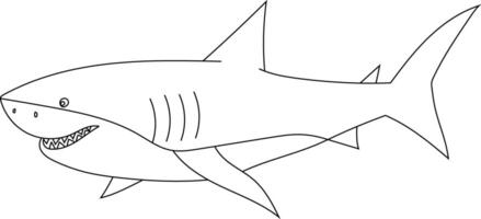 Outline Shark Clipart for Lovers of Sea Animals vector