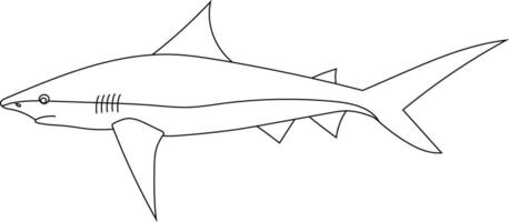 Outline Shark Clipart for Lovers of Sea Animals vector