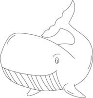 Outline Whale Clipart for Lovers of Ocean Creatures vector