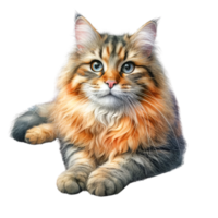 ai generado un linda gato se sienta solo png