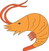 Colorful Shrimp Clipart for Lovers of Sea Life vector