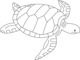 Outline Sea Turtle Clipart vector