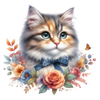 ai généré une mignonne chat est assis seul png