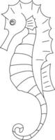 Outline Seahorse Clipart for Lovers of Ocean Creatures vector