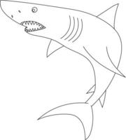 Outline Shark Clipart for Lovers of Sea Animals vector